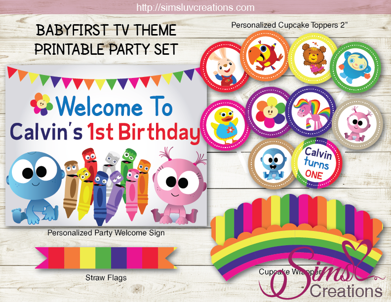 BABYFIRST TV BIRTHDAY PARTY DECORATION KIT | PARTY PRINTABLES – Sims Luv Creations babyfirst-tv-birthday-party-decoration-kit-party-printables-sims-luv-creations