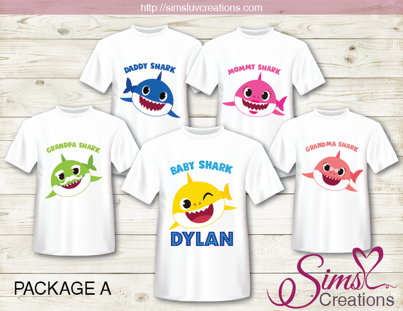 BABY SHARK T SHIRT IRON ON TRANSFER DIGITAL FILE FOR BABY SHARK T SHIRTS