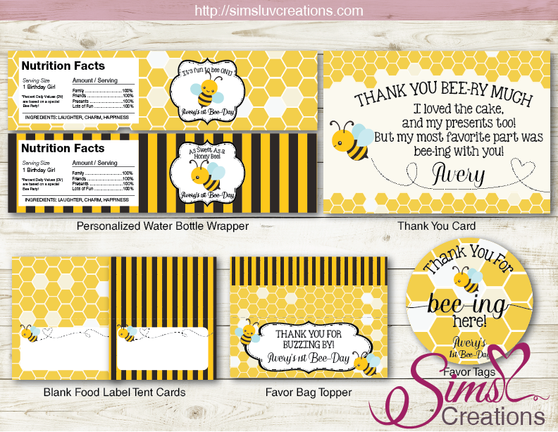Bee Baby Shower Signs, Printable Templates - My Party Design