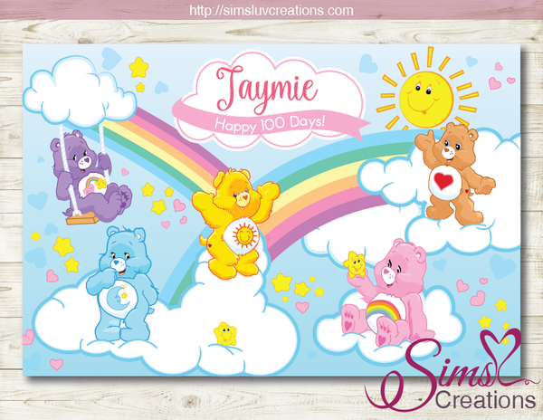CAREBEARS PRINTABLE BACKDROP BANNER | CARE BEARS BIRTHDAY BACKDROP