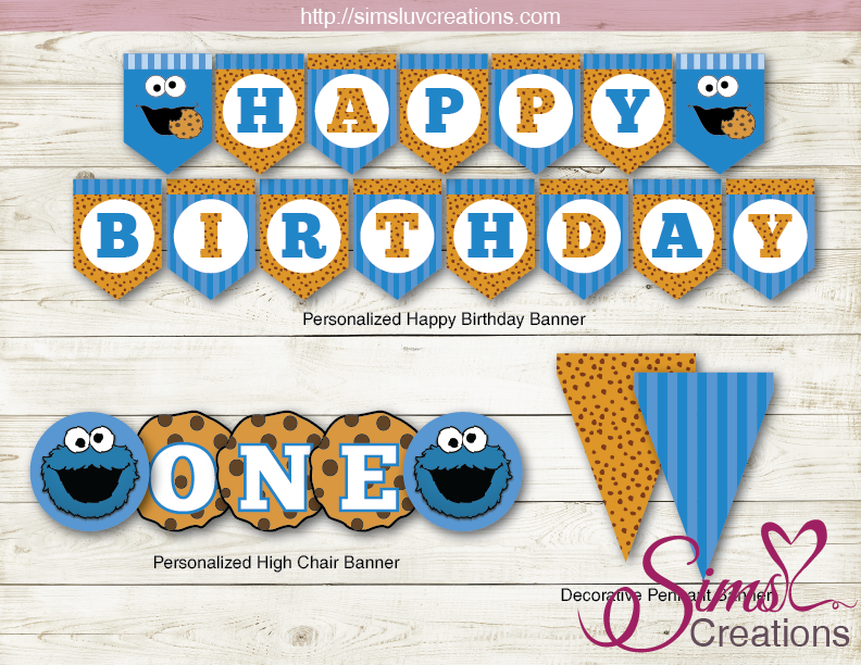 Cookie Monster Birthday party. DIY Cookie Monster decour. DIY