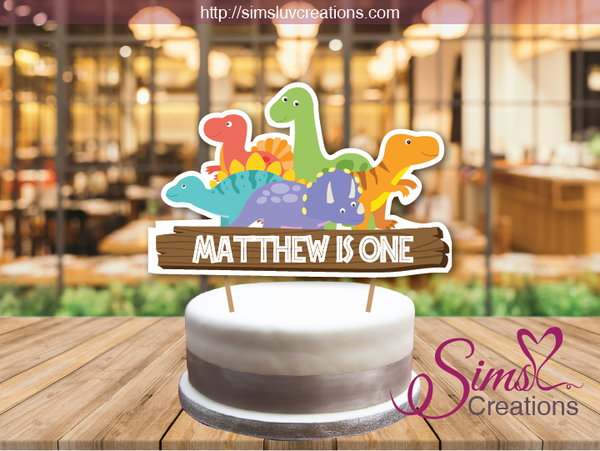 DINOSAUR CAKE TOPPER | CAKE CENTERPIECE | CAKE DECORATIONS | CUSTOM PHOTO