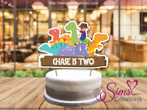 DINOSAUR CAKE TOPPER | CAKE CENTERPIECE | CAKE DECORATIONS | CUSTOM PHOTO