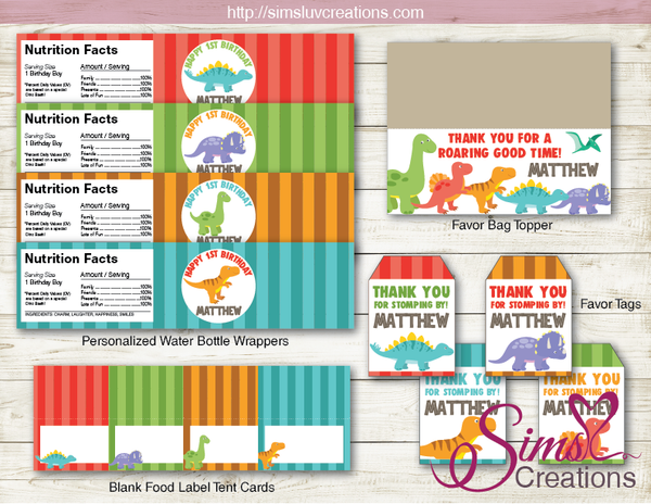 DINOSAUR BIRTHDAY PARTY DECORATION KIT | DINO BASH PARTY PRINTABLES