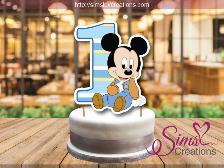 Mickey Mouse Cake Topper, One Year Old, Personalized Mickey Mouse Birthday  Decorations, Mickey Mouse Birthday Cake Topper, Mickey Mouse 