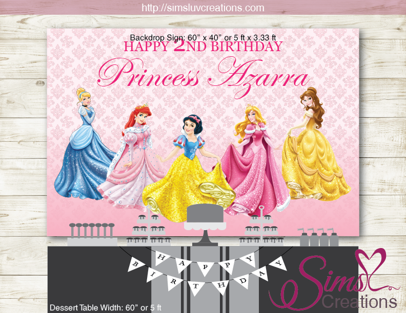 printable princess birthday banner