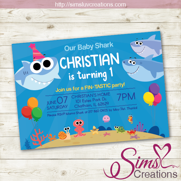 FINNY THE BABY SHARK BIRTHDAY PRINTABLE INVITATION | SUPER SIMPLE SONGS PARTY INVITATION