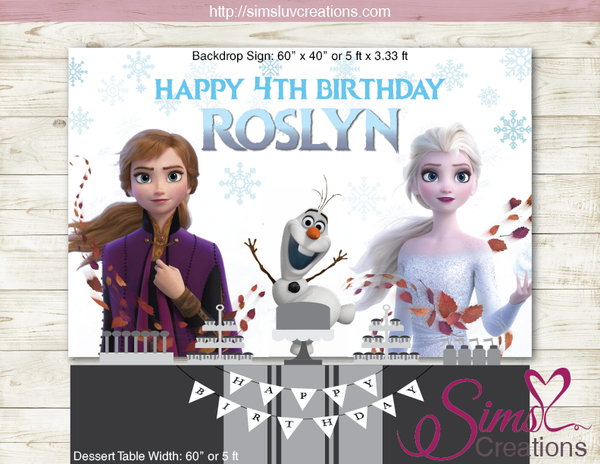FROZEN II PRINTABLE BACKDROP BANNER | FROZEN 2 BIRTHDAY PARTY POSTER
