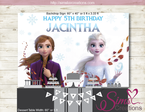FROZEN II PRINTABLE BACKDROP BANNER | FROZEN 2 BIRTHDAY PARTY POSTER