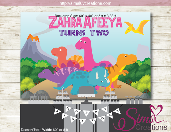 DINOSAUR PRINTABLE BIRTHDAY BACKDROP BANNER | CUSTOM PHOTO