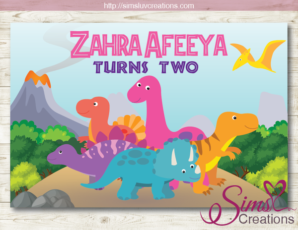 DINOSAUR PRINTABLE BIRTHDAY BACKDROP BANNER | CUSTOM PHOTO
