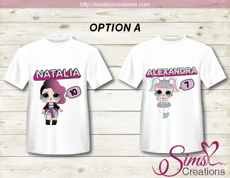 LOL SURPRISE DOLLS THEME PARTY PRINTABLE T SHIRT IRON ON TRANSFER D Sims Luv Creations