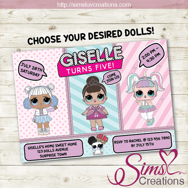 LOL SURPRISE! DOLLS BIRTHDAY PRINTABLE INVITATION | PARTY INVITE
