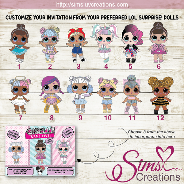 LOL SURPRISE! DOLLS BIRTHDAY PRINTABLE INVITATION | PARTY INVITE
