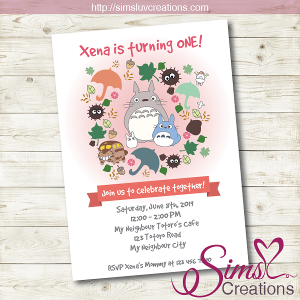 MY NEIGHBOUR TOTORO BIRTHDAY PRINTABLE INVITATION | STUDIO GHIBLI PARTY INVITATION