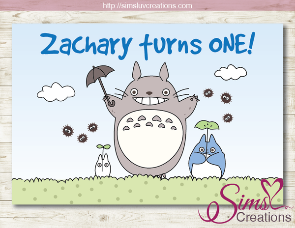 MY NEIGHBOUR TOTORO PRINTABLE BACKDROP BANNER | STUDIO GHIBLI BIRTHDAY BACKDROP