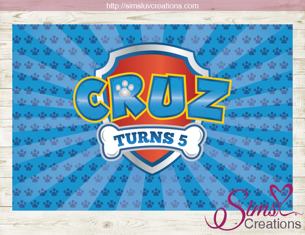 PAW PATROL BIRTHDAY PRINTABLE BACKDROP BANNER | PARTY POSTER