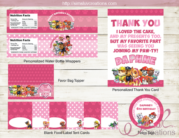 PAW PATROL THEME PARTY SUPPLIES | PARTY PRINTABLES DECORATION KIT