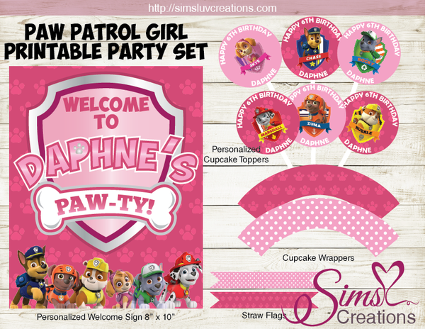 PAW PATROL THEME PARTY SUPPLIES | PARTY PRINTABLES DECORATION KIT
