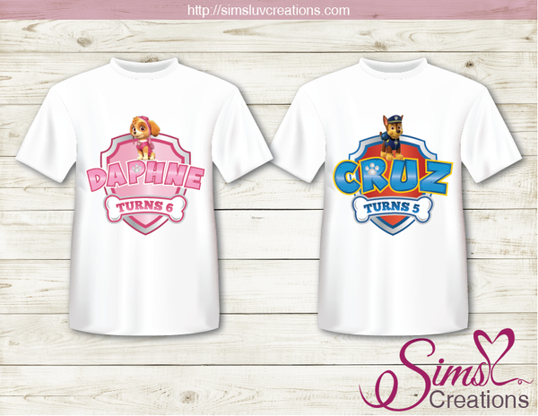 PAW PATROL T-SHIRT IRON ON TRANSFER | DIGITAL FILE FOR PAW PATROL T-SHIRTS