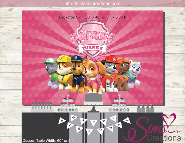 PAW PATROL BIRTHDAY PRINTABLE BACKDROP BANNER | PARTY POSTER