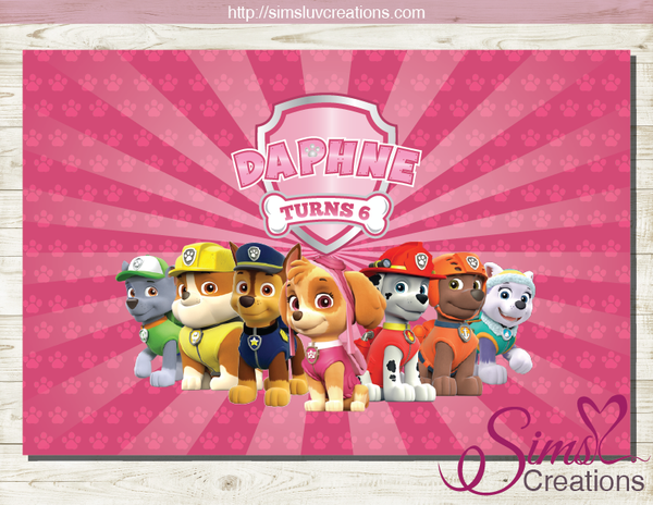 PAW PATROL BIRTHDAY PRINTABLE BACKDROP BANNER | PARTY POSTER