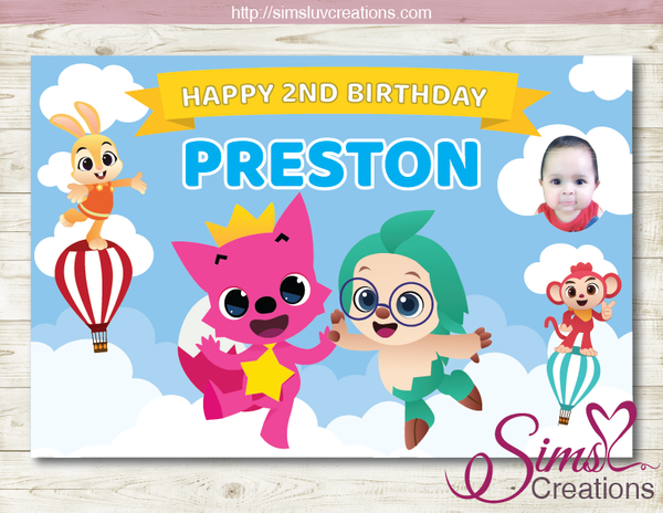 PINK FONG & FRIENDS PRINTABLE PARTY BACKDROP BANNER | HOGI BIRTHDAY POSTER