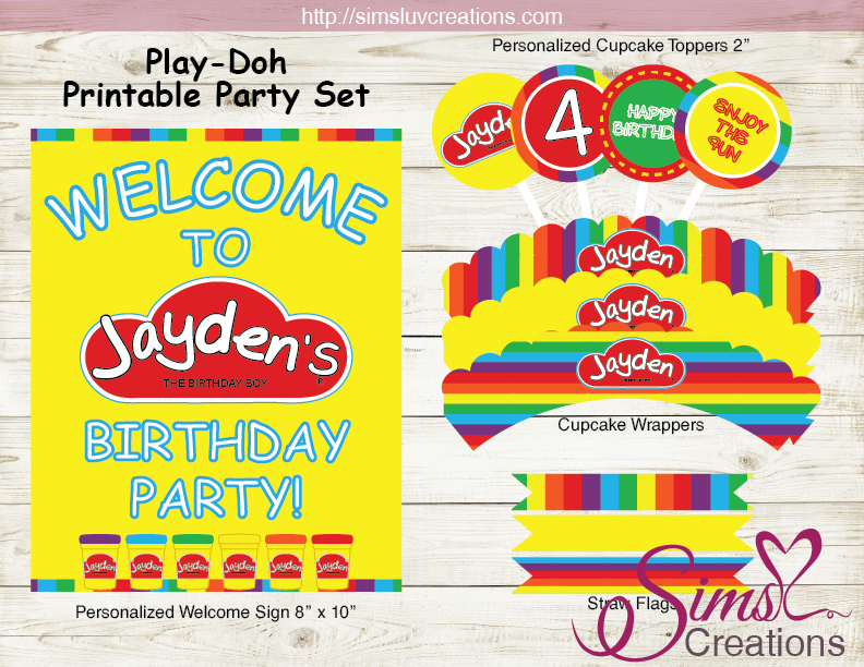 PLAYDOH BIRTHDAY PARTY KIT  PLAY DOH PARTY PRINTABLES – Sims Luv Creations