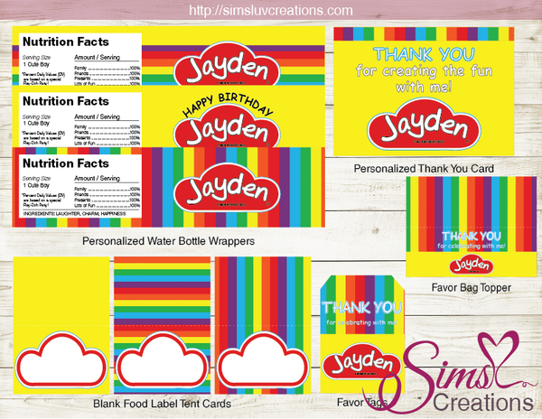PLAYDOH BIRTHDAY PARTY KIT | PLAY DOH PARTY PRINTABLES
