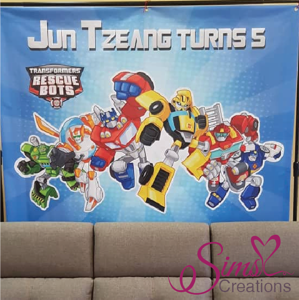 TRANSFORMERS RESCUE BOTS THEME PRINTABLE BACKDROP BANNER | BIRTHDAY BACKDROP