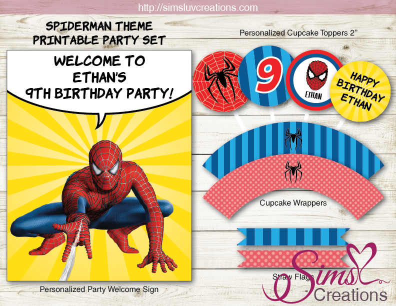 SPIDERMAN BIRTHDAY PARTY DECORATION KIT  MARVEL SUPERHEROES SPIDER-MA –  Sims Luv Creations