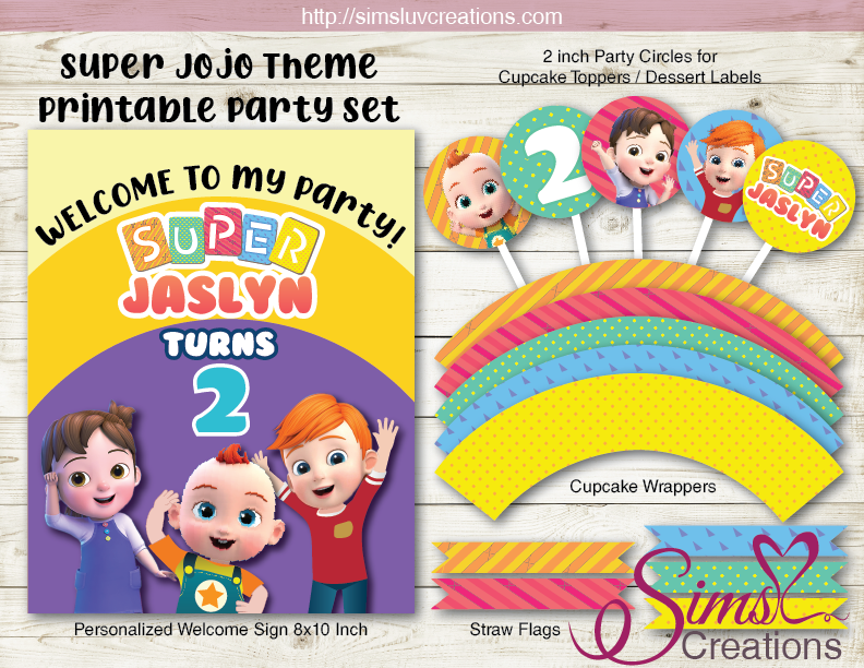 SUPER JOJO PARTY DECORATION KIT | JO JO PARTY PRINTABLES – Sims