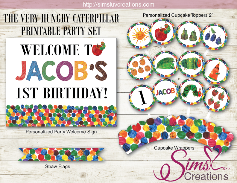 THE VERY HUNGRY CATERPILLAR BIRTHDAY PARTY DECORATION KIT | PARTY PRIN – Sims Luv Creations the-very-hungry-caterpillar-birthday-party-decoration-kit-party-prin-sims-luv-creations