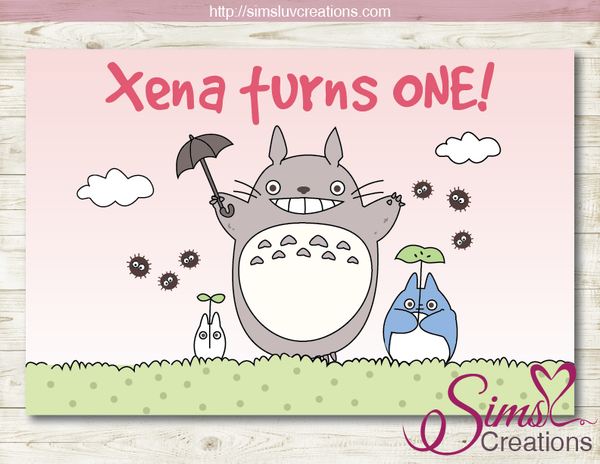 MY NEIGHBOUR TOTORO PRINTABLE BACKDROP BANNER | STUDIO GHIBLI BIRTHDAY BACKDROP