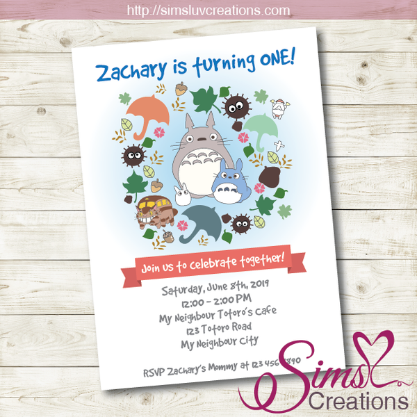 MY NEIGHBOUR TOTORO BIRTHDAY PRINTABLE INVITATION | STUDIO GHIBLI PARTY INVITATION