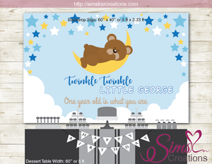 TWINKLE TWINKLE LITTLE STAR PRINTABLE BACKDROP BANNER | TEDDY BEAR BIRTHDAY POSTER