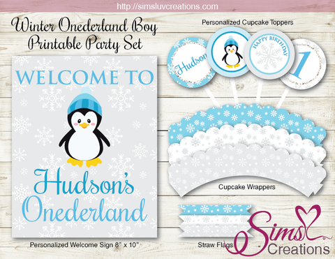 WINTER ONEDERLAND PARTY DECORATION SUPPLIES | PENGUIN PARTY PRINTABLES