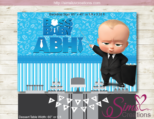 BOSS BABY THEME PARTY BACKDROP BANNER | BIRTHDAY POSTER | BABY PHOTO