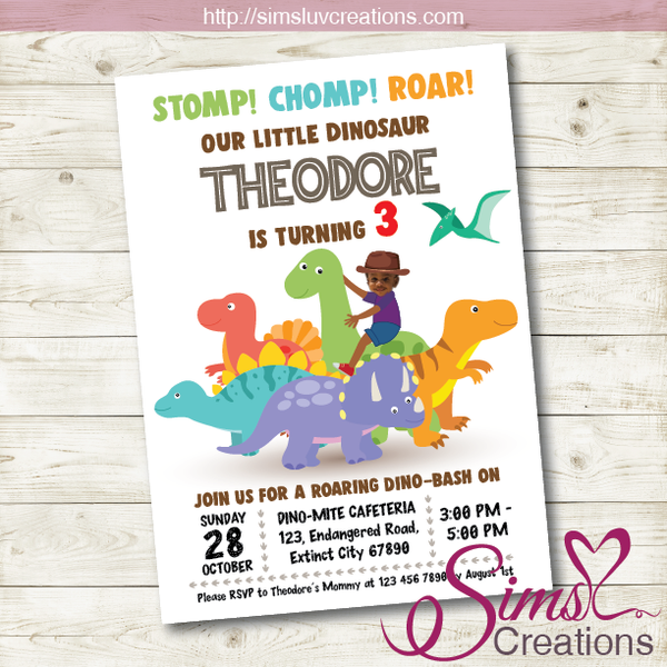 DINOSAUR BIRTHDAY PRINTABLE INVITATION | CUSTOM PHOTO PARTY INVITATION