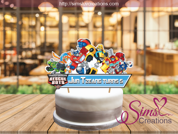 TRANSFORMERS RESCUE BOTS CAKE TOPPER | CAKE CENTERPIECE | CAKE DECORATIONS