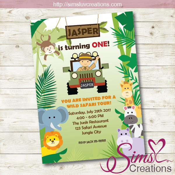 SAFARI BIRTHDAY INVITATION | JUNGLE PARTY INVITATION