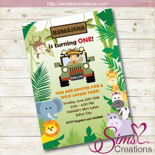 SAFARI BIRTHDAY INVITATION | JUNGLE PARTY INVITATION