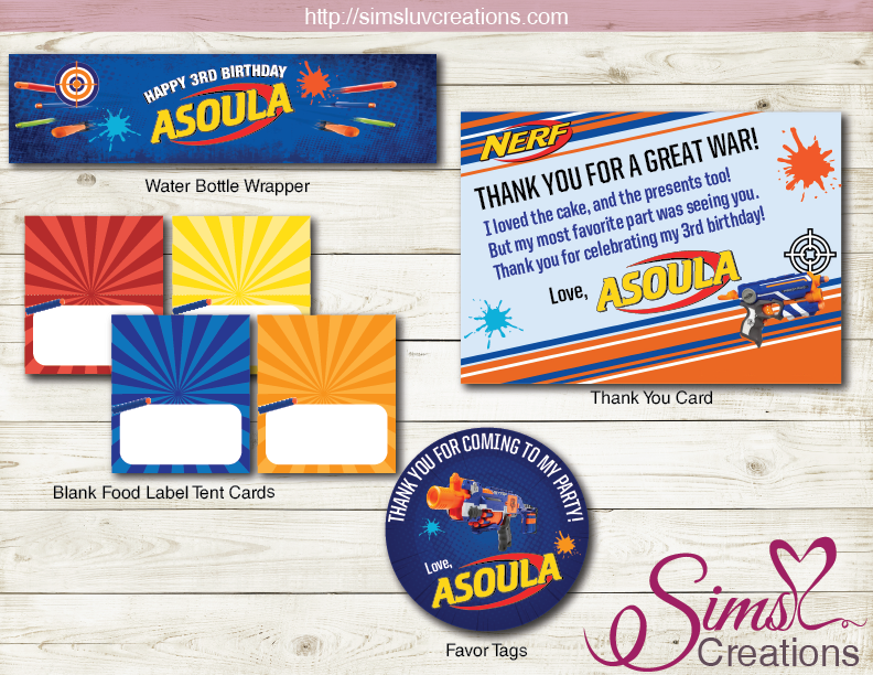 NERF THEME PARTY DECORATION KIT | GUN THEME PARTY PRINTABLES – Sims Luv Creations nerf-theme-party-decoration-kit-gun-theme-party-printables-sims-luv-creations