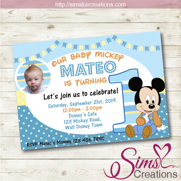 disney-baby-mickey-birthday-printable-invitation-party-invitation-sims-luv-creations for Free Printable Mickey Mouse 1st Birthday Invitations DISNEY BABY MICKEY BIRTHDAY PRINTABLE INVITATION | PARTY INVITATION | – Sims Luv Creations for Free Printable Mickey Mouse 1st Birthday Invitations