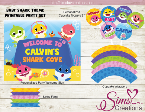 BABY SHARK PARTY SUPPLIES | PINK FONG BABY SHARK PARTY PRINTABLES