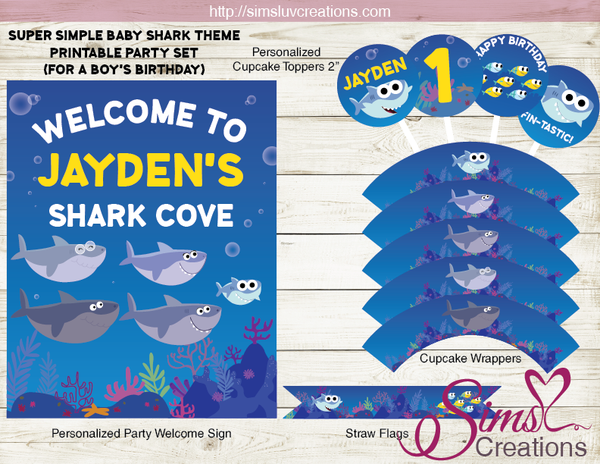 SUPER SIMPLE BABY SHARK PARTY SUPPLIES | SHARK PARTY PRINTABLES