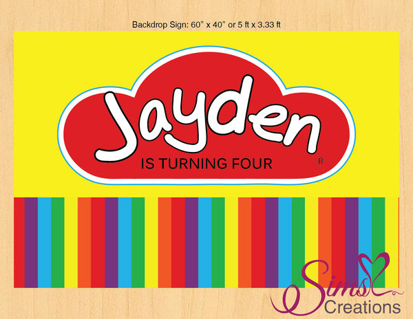 PLAYDOH THEME PRINTABLE BACKDROP BANNER | PLAY CLAY PARTY POSTER