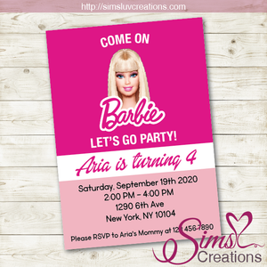 Free Barbie Birthday Invitation  Barbie birthday invitations, Barbie  invitations, Barbie birthday