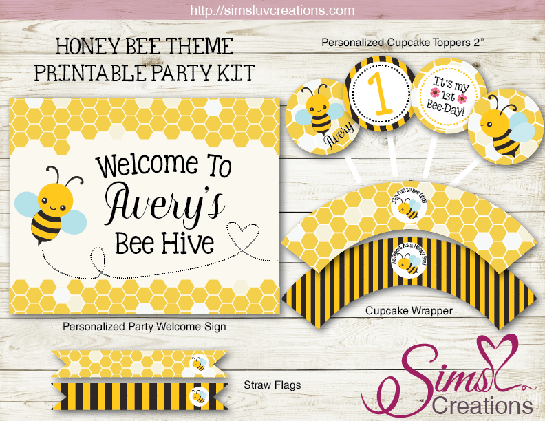 BUMBLEBEE PARTY KIT | HONEY BEE THEME PARTY PRINTABLES