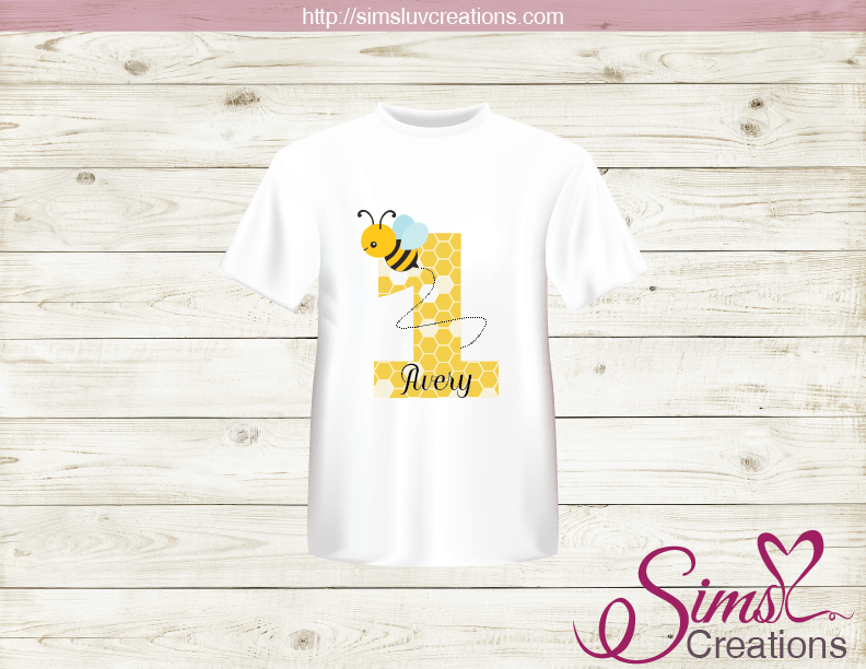 BUMBLEBEE PARTY PRINTABLE T-SHIRT IRON ON TRANSFER | DIGITAL IMAGE FOR HONEY BEE BIRTHDAY T-SHIRTS